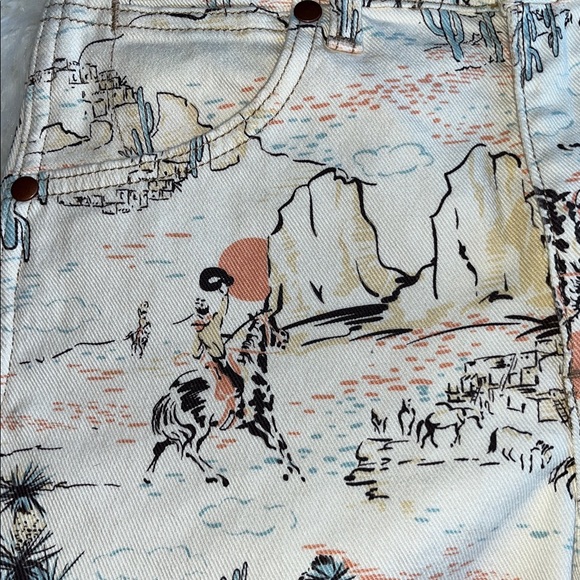 🆕 Wrangler Cowboy Short High Rise Size 26 Desert Inspired Print Cotton - Picture 6 of 13